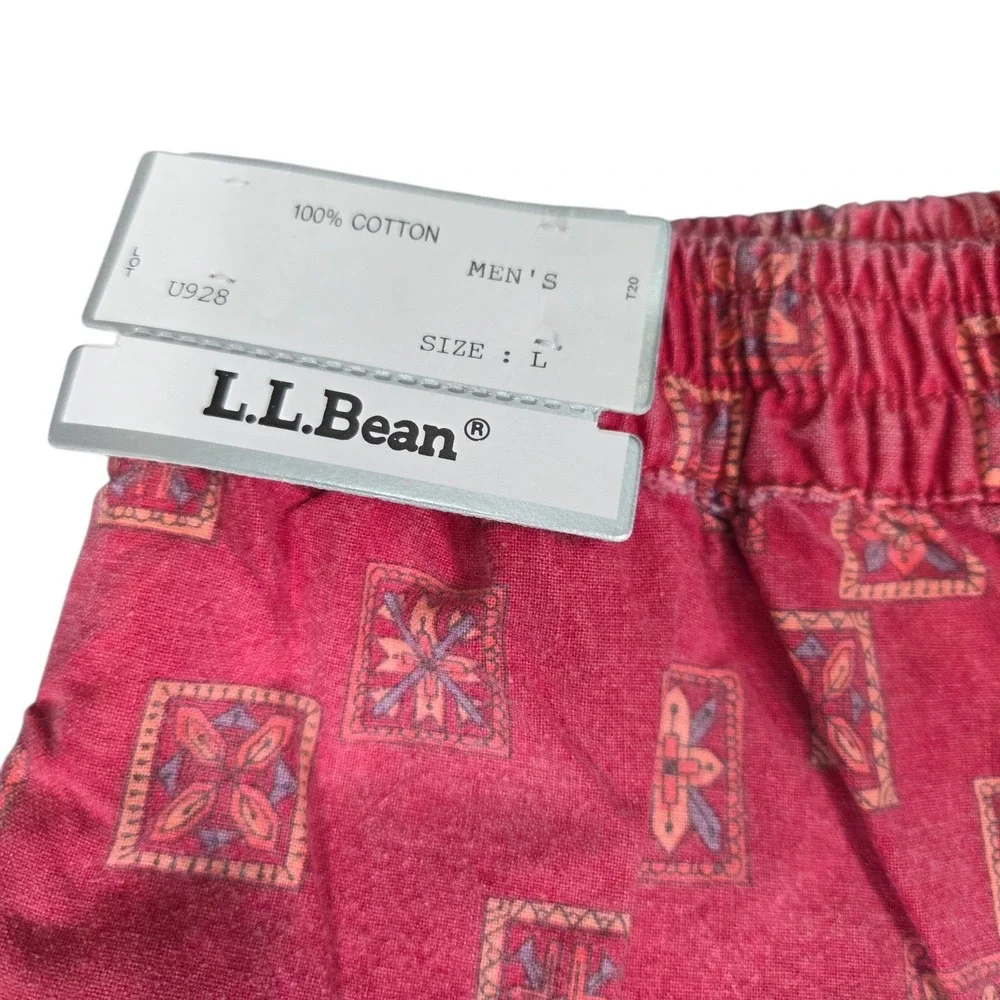 Lot Of 2 NWT LL‎ Bean Mens Y2K Blue Red Shorts Geometric Southwestern Large New